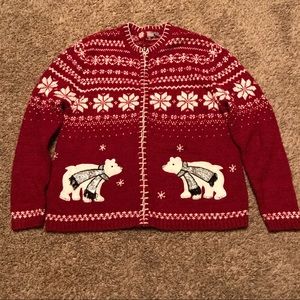 Polar bear Christmas sweater. Size Large.